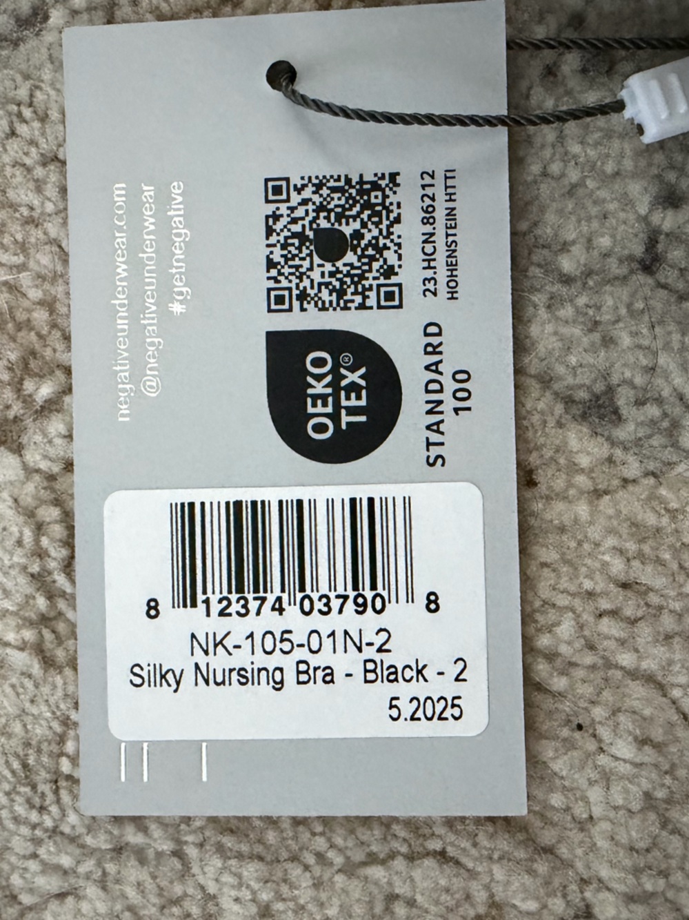 Negative Black Silky Nursing Bra. Size 2. See photos for sizing info. NWT. - Picture 5 of 7